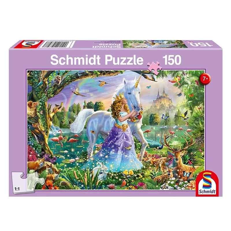 Schmidt - Puzzle 150 pièces - Princesse avec licorne et château