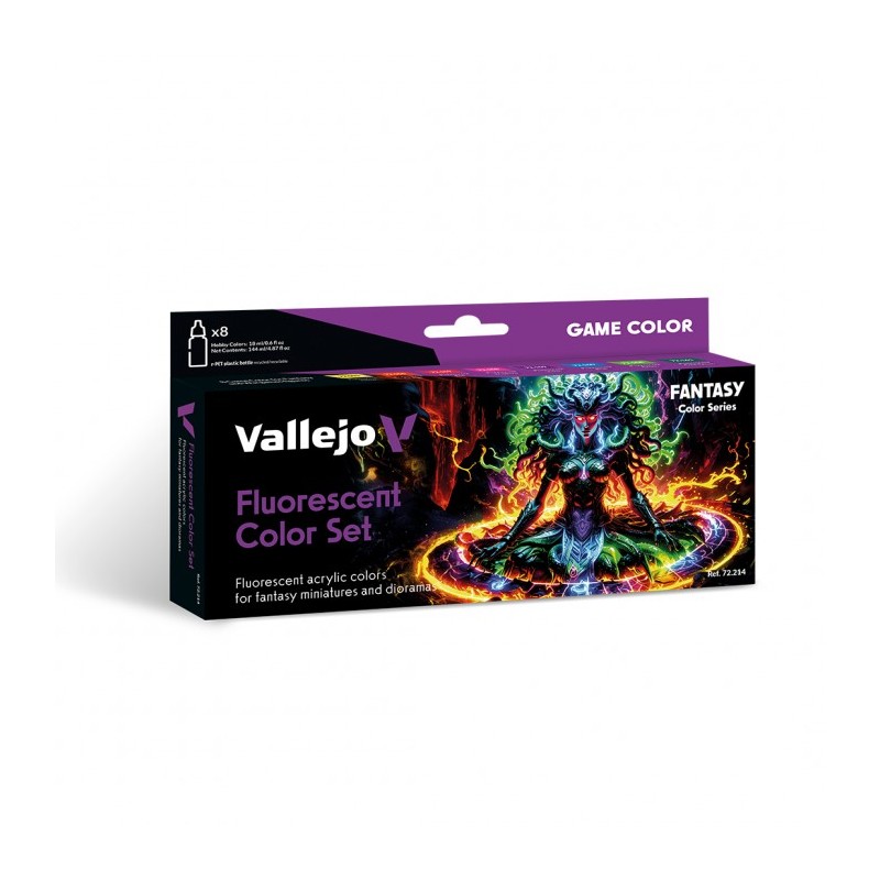 Vallejo - Set de 8 peintures acryliques - Fluorescent Fantasy