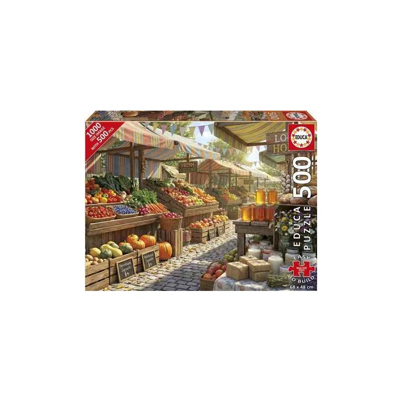 Educa - Puzzle 500 pièces - Marché ensoleillé des fermes