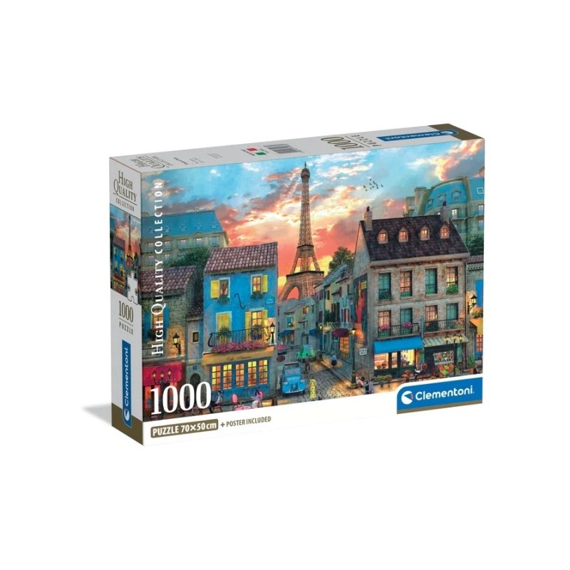 Clementoni - Puzzle 1000 pièces - Rues de Paris