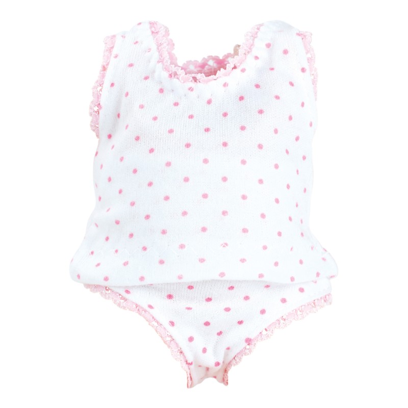 Petitcollin - Vêtement de poupées - Ensemble slip et tshirt à pois - 36 à 40cm