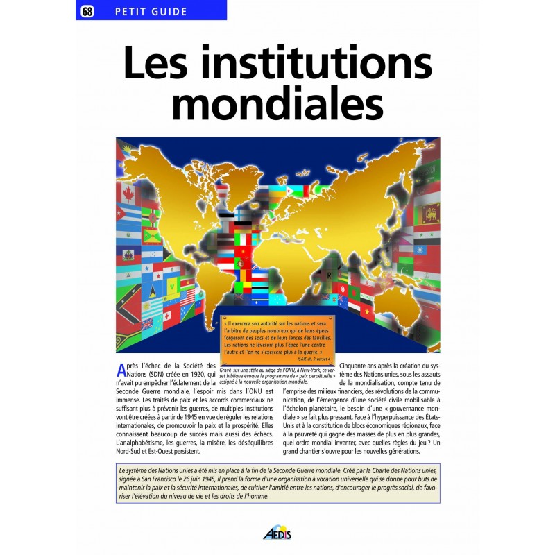 Aedis collection - Numéro 68 - Institutions mondiales