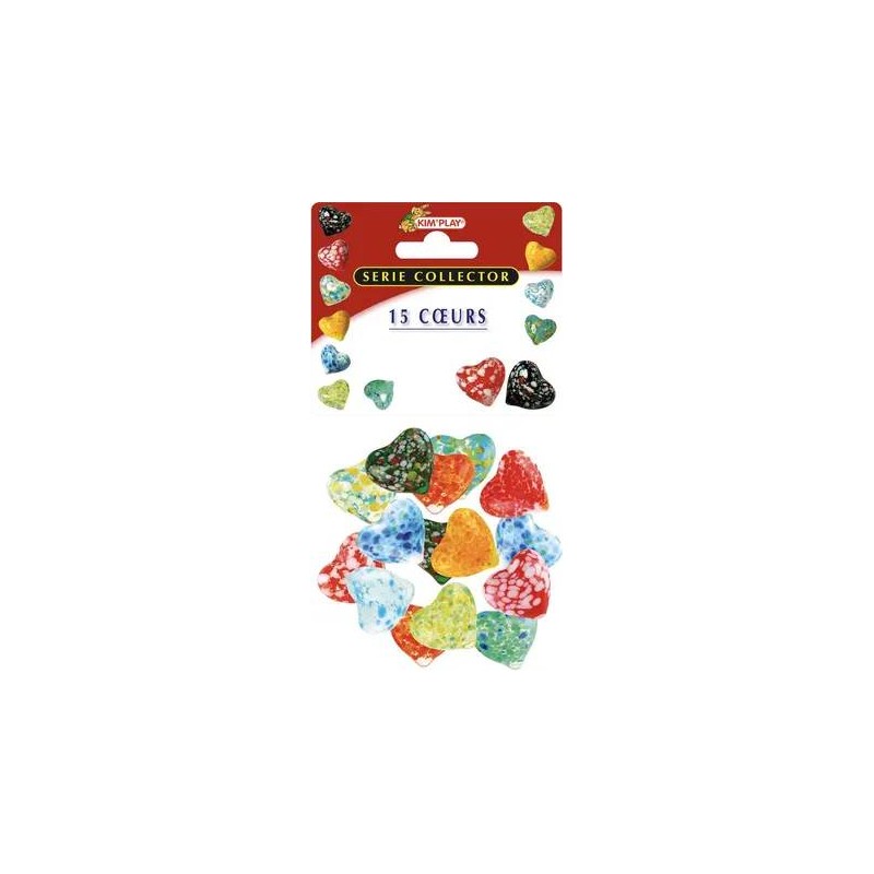 Kim Play - Filet de 15 billes galets c?ur