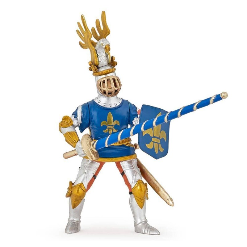 Papo - Figurine médiévale - Chevalier bleu fleur de Lys