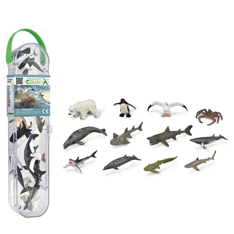 Collecta - Coffret de 12 mini figurines animaux de la mer