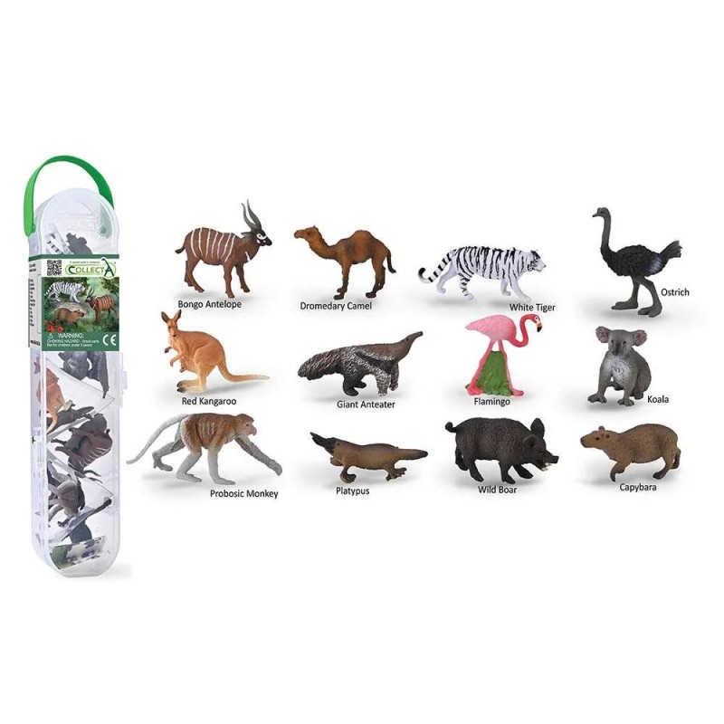 Collecta - Coffret de 12 mini figurines animaux sauvages