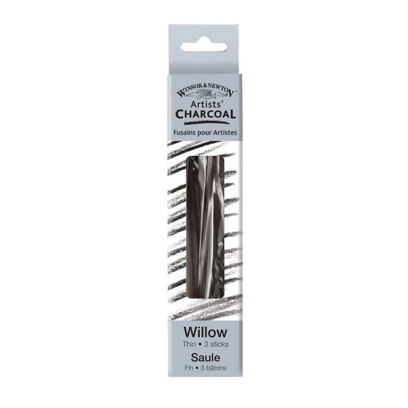 Winsor et Newton - Boite de 3 fusains fins noirs