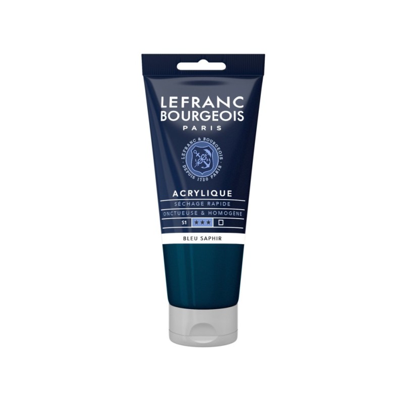 Lefranc Bourgeois - Peinture acrylique -Bleu saphir - 80ml