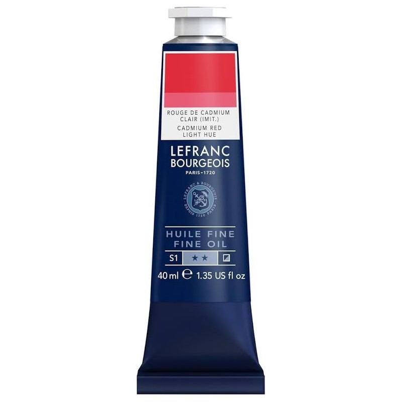 Lefranc Bourgeois - Peinture à l'huile fine - Teinte rouge clair de cadmium - 40ml