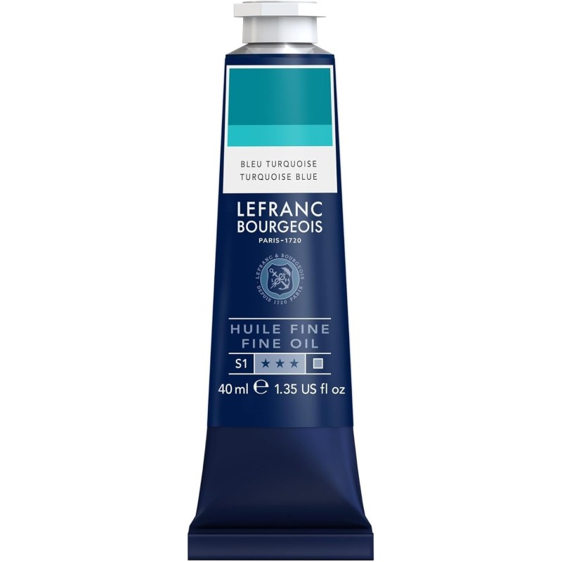 Lefranc Bourgeois - Peinture à l'huile fine - Bleu turquoise - 40ml
