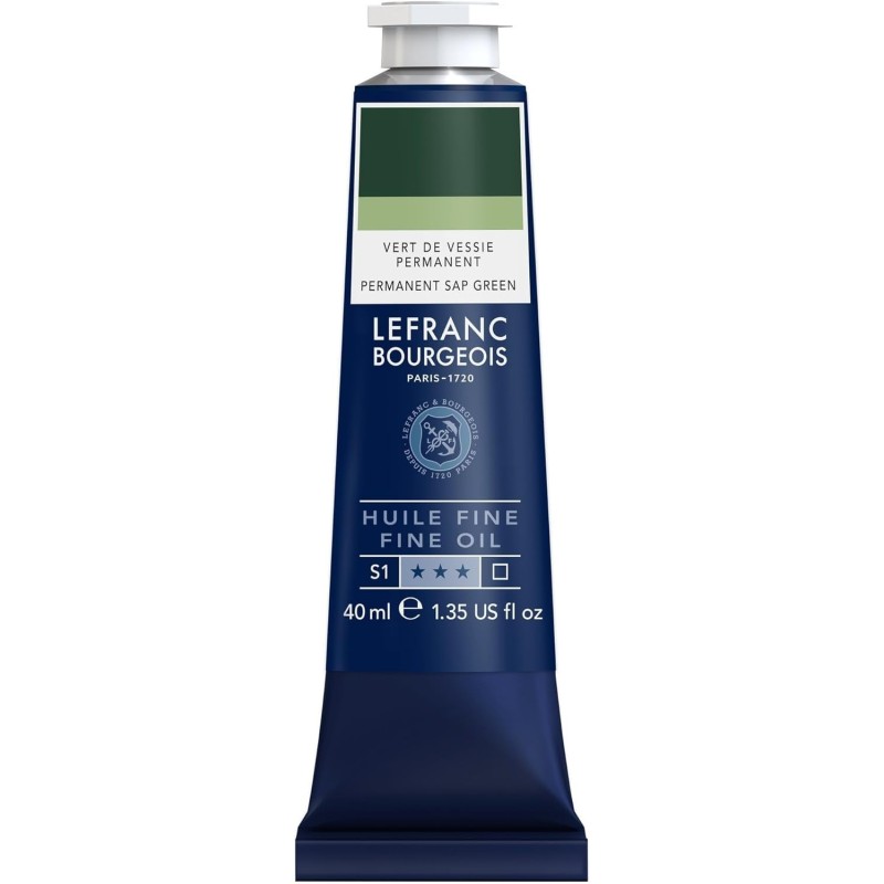 Lefranc Bourgeois - Peinture à l'huile fine - Vert de vessie - 40ml