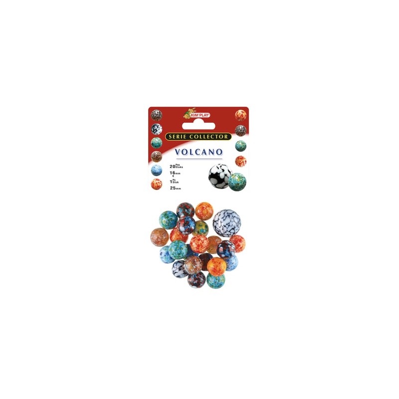 Kim Play - Filet de 20 billes et 1 calot volcano