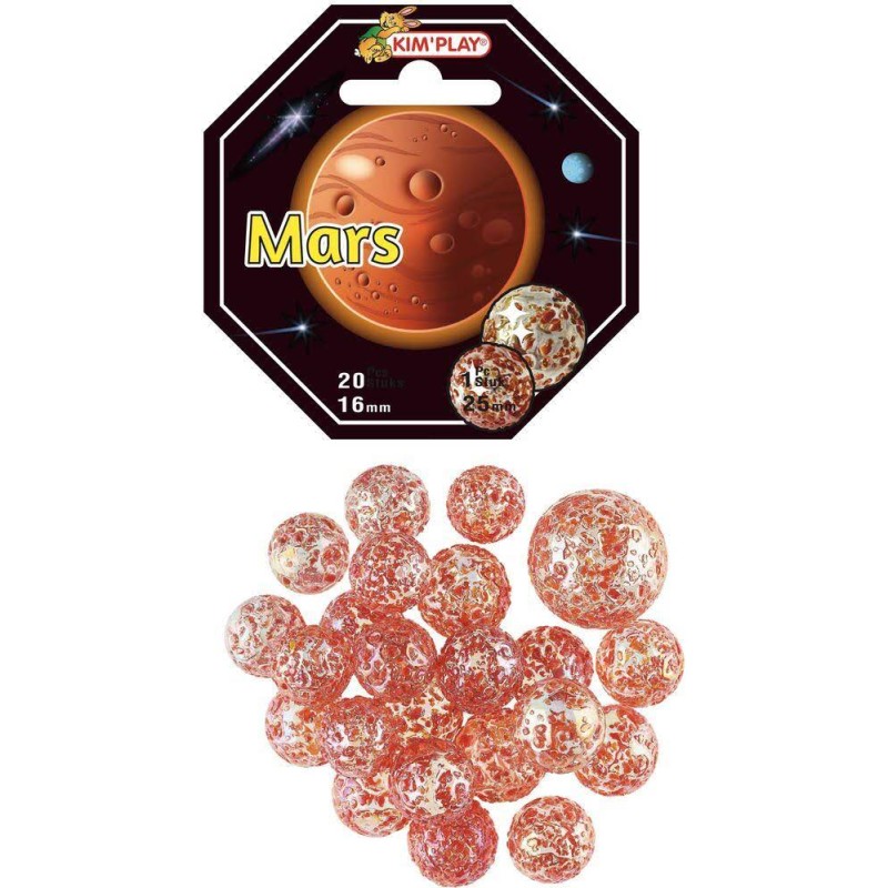Kim Play - Filet de 20 billes et 1 calot Mars