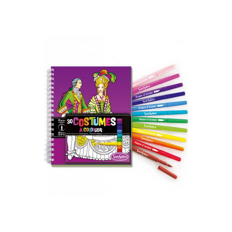 Sentosphère - 9101 - Coloriage - Costumes avec blister de feutres