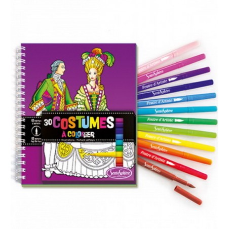 Sentosphère - 9101 - Coloriage - Costumes avec blister de feutres