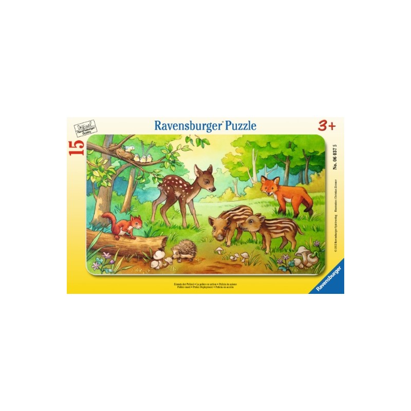 Ravensburger - Puzzle cadre 15 pièces - Petits animaux de la forêt