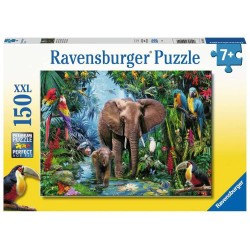Ravensburger - Puzzle 150 pièces - Eléphants de la jungle