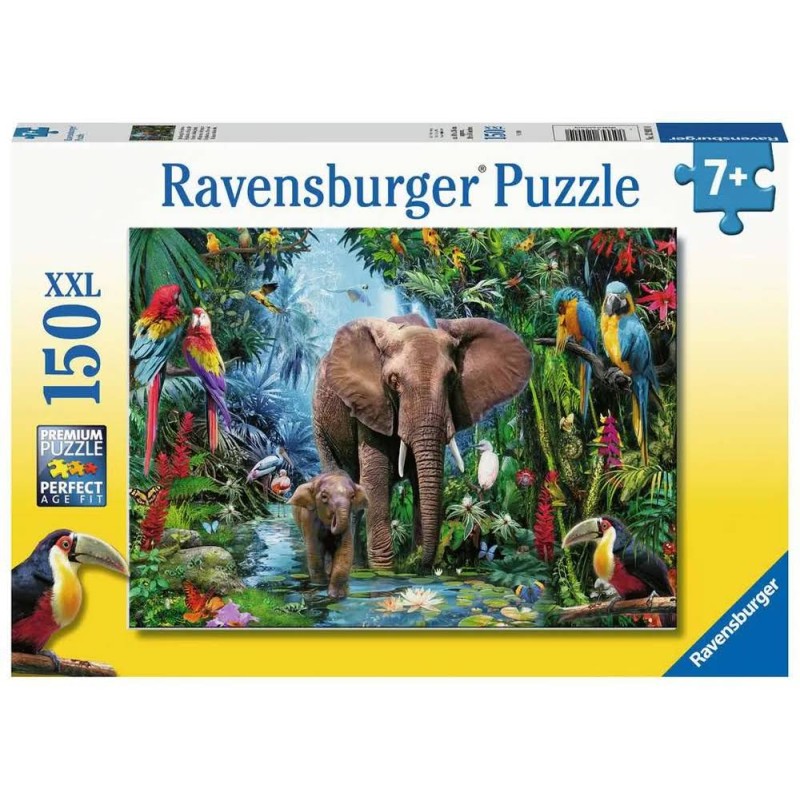 Ravensburger - Puzzle 150 pièces - Eléphants de la jungle