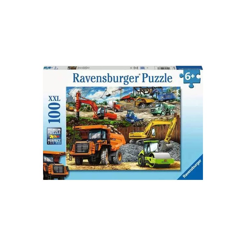 Ravensburger - Puzzle 100 pièces - Véhicules de construction