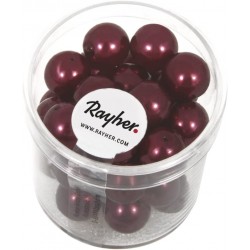 Rayher - Boîte de 35 perles en verre - Renaissance - Bordeaux - 10 mm