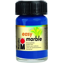 Marabu - Easy Pot en marbre avec Bouchon Compte-Gouttes - Bleu Outremer foncé -15 ML, Peinture