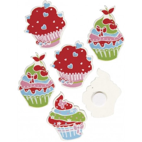 Rayher - Blister de 10 cupcakes décoratifs en bois peint