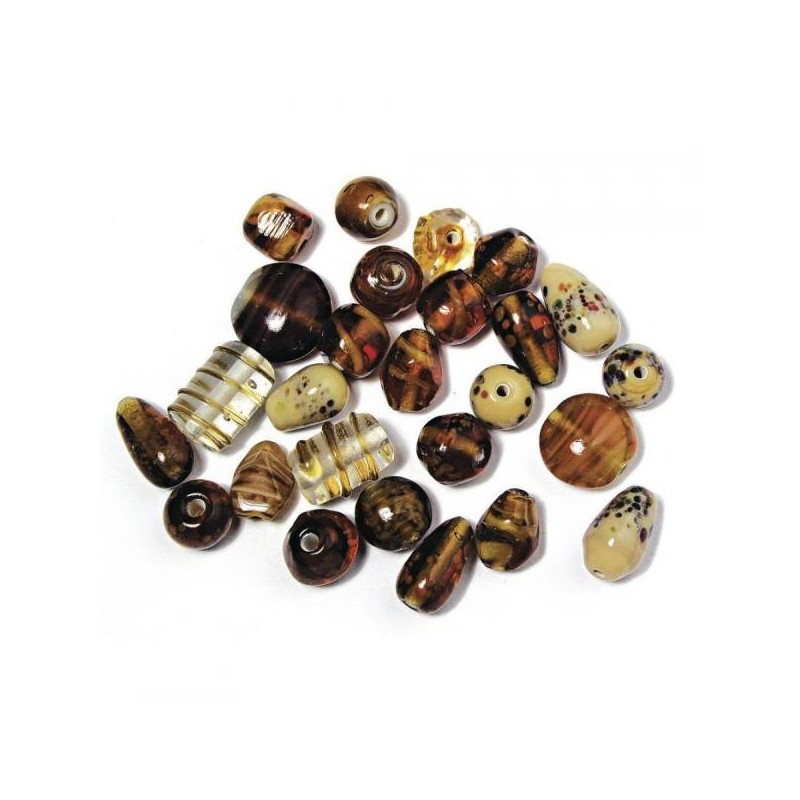 Rayher - Blister de perles en verre - Assortiment topaze - 6 à 18 mm