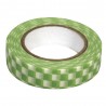 Rayher - Rouleau de washi tape - Echiquier vert et blanc - 15 mm x 15 mètres