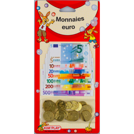 Kim Play - Blister de faux billets et pièces de monnaie en euros