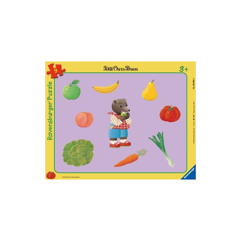 Ravensburger - Puzzle enfant - Encastrement Les fruits et légumes - Petit Ours Brun