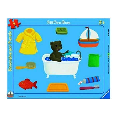 Ravensburger - Puzzle 9 pièces - Petit Ours Brun Au Bain