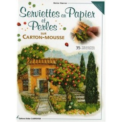 Serviettes en Papier et Perles sur carton-mousse