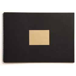 Clairefontaine - Carnet Spiralé Papier Kraft - 60 Feuilles Brun A3 90g - Couverture Souple Noire Eff