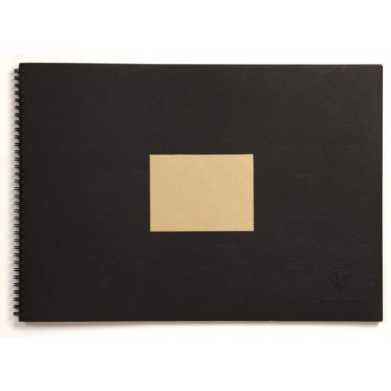 Clairefontaine - Carnet Spiralé Papier Kraft - 60 Feuilles Brun A3 90g - Couverture Souple Noire Eff