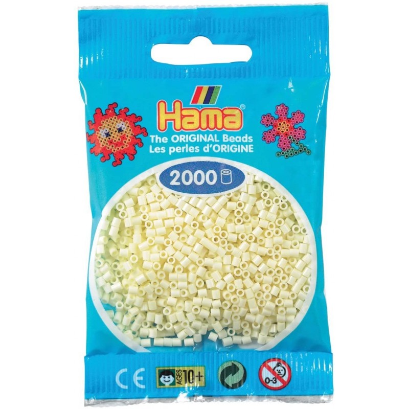 Hama - Perles - 501-02 - Taille Mini - Sachet 2000 perles crème