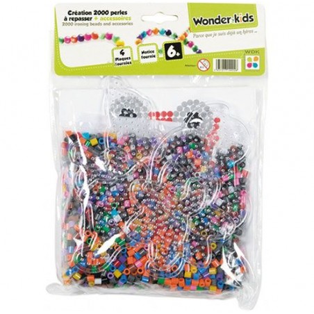 Wonder Kids - Sachet de 2000 perles à repasser avec plaques