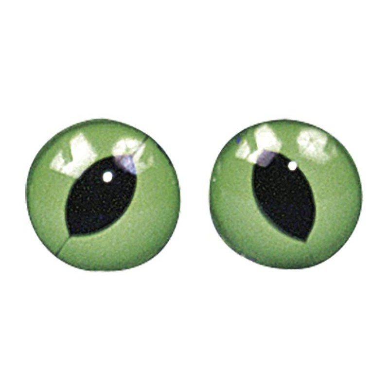 Rayher - Blister de 10 yeux de chats à coudre - Vert et noir - 10 mm