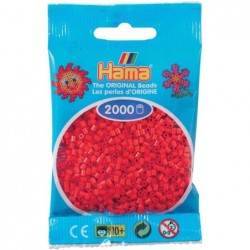 Hama - Perles - 501-05 - Taille Mini - Sachet 2000 perles rouge