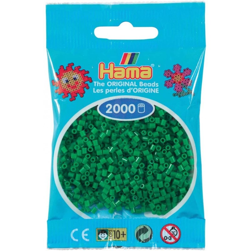 Hama - Perles - 501-10 - Taille Mini - Sachet 2000 perles vert