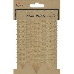 Rayher - Blister de cordon en papier avec fanion kraft - 2,7 mètres