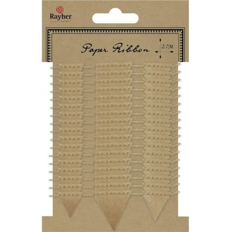 Rayher - Blister de cordon en papier avec fanion kraft - 2,7 mètres