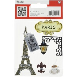 Rayher - Blister de 5 stickers autocollants décoratifs - Paris