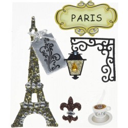 Rayher - Blister de 5 stickers autocollants décoratifs - Paris