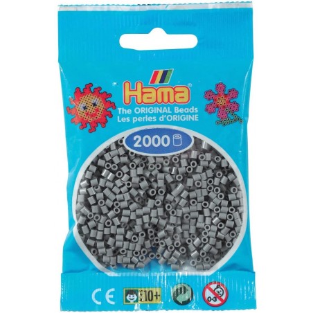 Hama - Perles - 501-17 - Taille Mini - Sachet 2000 perles gris