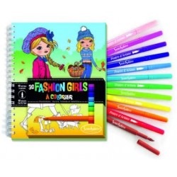 Sentosphère - 9104 - Coloriage - Fashion girls avec blister de feutres