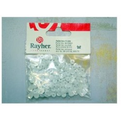 Rayher - Blister de 500 paillettes bombées percées sequin - Blanc - 6 mm