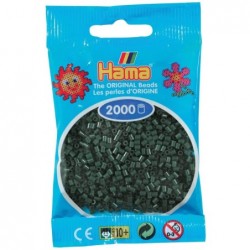 Hama - Perles - 501-28 - Taille Mini - Sachet 2000 perles vert foncé
