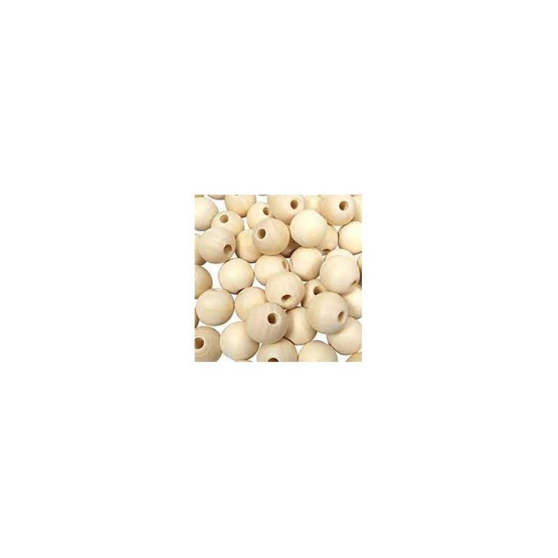 SACH. 50 PERLES BOIS DIAM 18