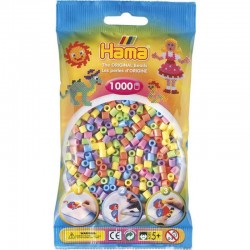 Hama - Perles - 207-50 - Taille Midi - Sachet 1000 perles pastel mix