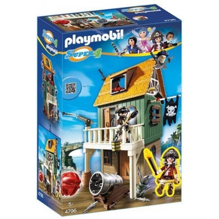 Playmobil - 4796 - Super 4 - Fort des pirates camouflé avec Ruby